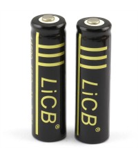 LiCB 2Packs 1650mAh 14500 Battery Rechargeable Li-ion With Lithium Battery Holder case 3.7v Batteries Black(2 PCS)