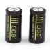 LiCB 2Packs 1650mAh 16340 Battery Rechargeable Li-ion With Lithium Battery Holder case 3.7v Batteries Black(2 PCS)