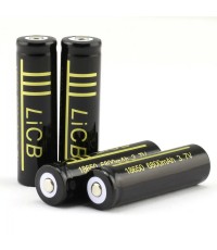 LiCB 2Packs 6800mAh 18650 Battery Rechargeable Li-ion With Lithium Battery Holder case 3.7v Batteries Black(2 PCS)