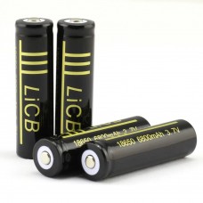 LiCB 2Packs 6800mAh 18650 Battery Rechargeable Li-ion With Lithium Battery Holder case 3.7v Batteries Black(2 PCS)