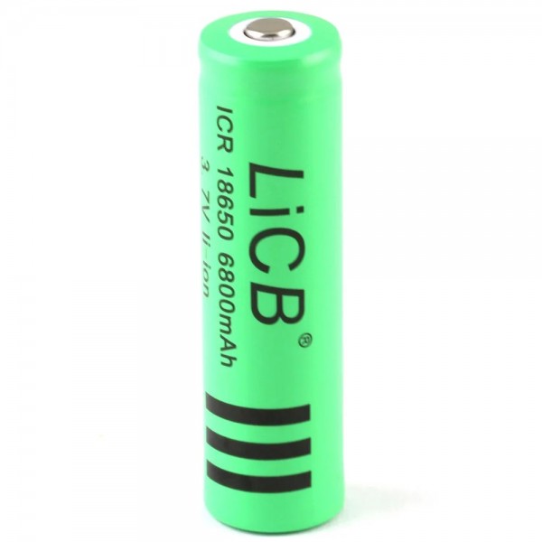 LiCB 2Packs 6800mAh 18650 Battery Rechargeable Li-ion With Lithium