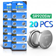 LiCB 20 Pack SR920SW 371 370 AG6 Battery 1.5V Button Cell Watch Batteries 
