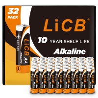 LiCB Alkaline AA Batteries 32 Pack, Long-Lasting Alkaline Double A Battery