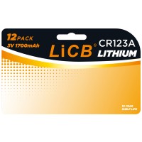 LiCB CR123A Lithium Batteries (12 Pack), 3 Volts High Capacity 123 Battery