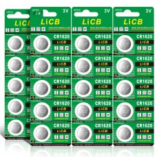 LiCB 20 Pack CR1620 Button Cell Battery 3V Lithium Battery CR 1620 Battery