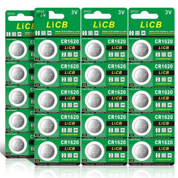 LiCB CR2032 3V Lithium Battery CR 2032 Button Coin Cell (20-Pack) 