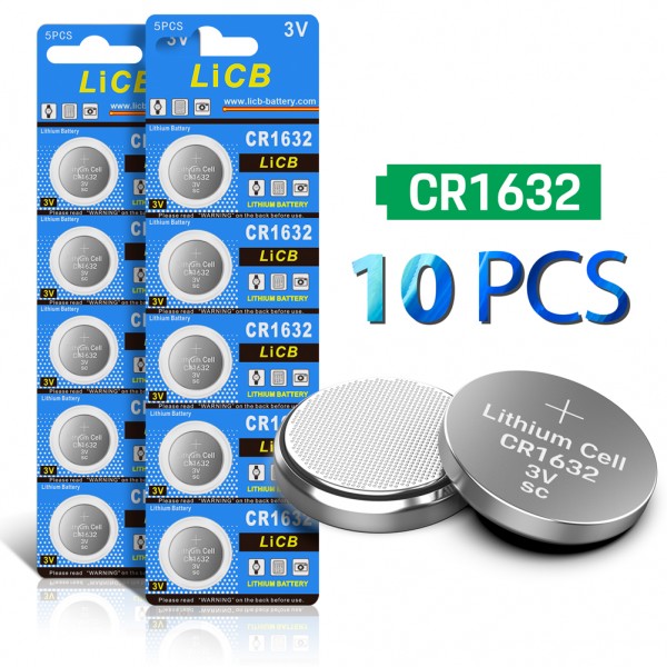 LiCB 10 Pack CR1632 3V Lithium Battery CR 1632 