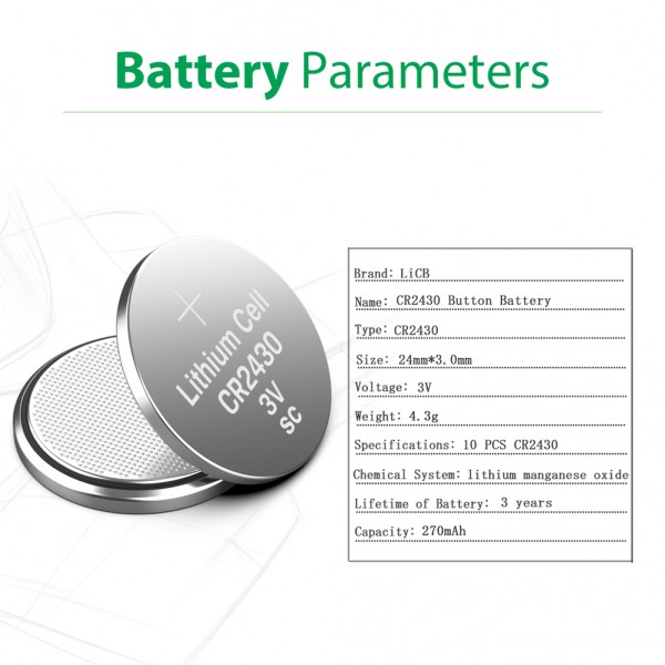 CR2430 Lithium Battery, 2-pack 