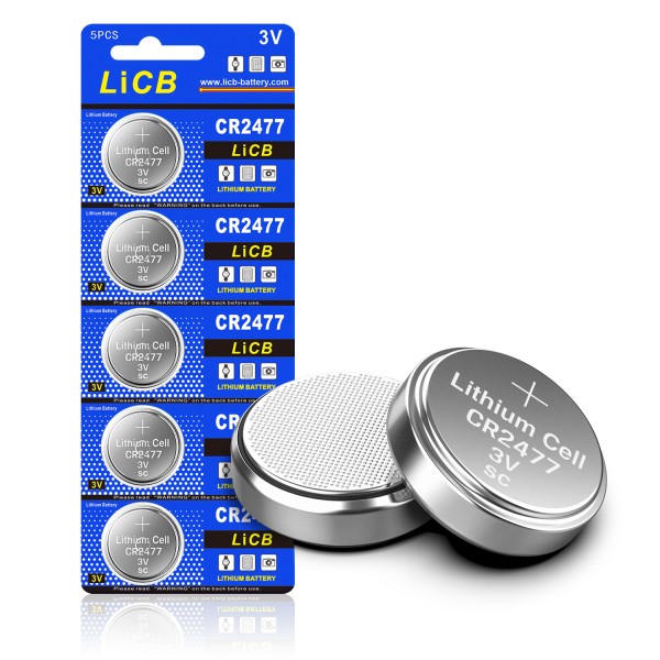 LiCB CR2477 3V Lithium Battery (5 Packs) 