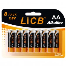 LiCB Alkaline AA Batteries 8 Pack, 1.5V Long-Lasting Alkaline Double A Battery