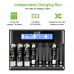 LiCB Rechargeable Batteries AA 2800mAh & AAA 1100mAh with Smart 8 Bay Battery Charger, 1.2V NiMH Battery, 8 Count - 4 AA and 4 AAA