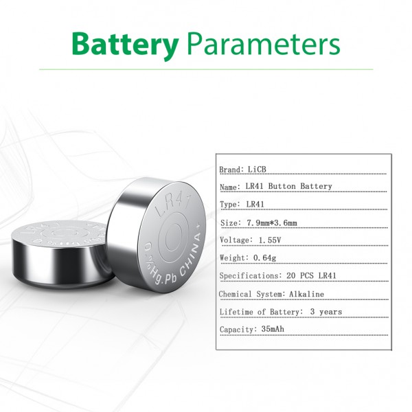 LR41 1.5V Button Coin Cell Batteries