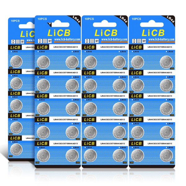 LiCB 40 Pack LR44 AG13 357 303 SR44 Battery 1.5V Button Coin Cell Batteries 